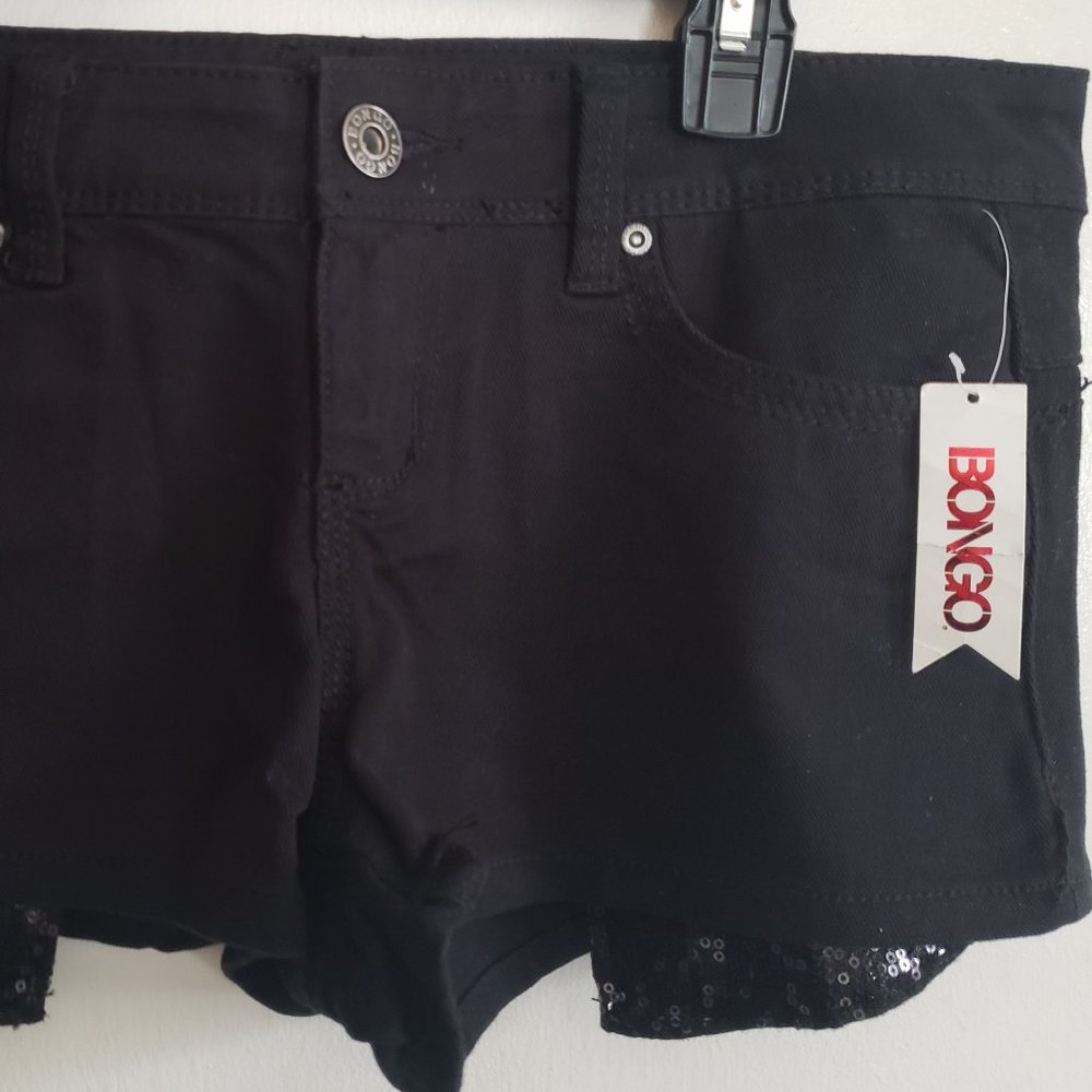 Bongo Black Sequin Pocket Shorts New w/ Tag